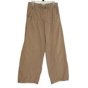 Zara Wide Leg Pants Womens Size Small Medium Oversized Khaki Pockets